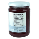 Jar with white lid containing Scandinavian preserves; front label shows nutrition facts and ingredients, featuring wild Swedish lingonberries.