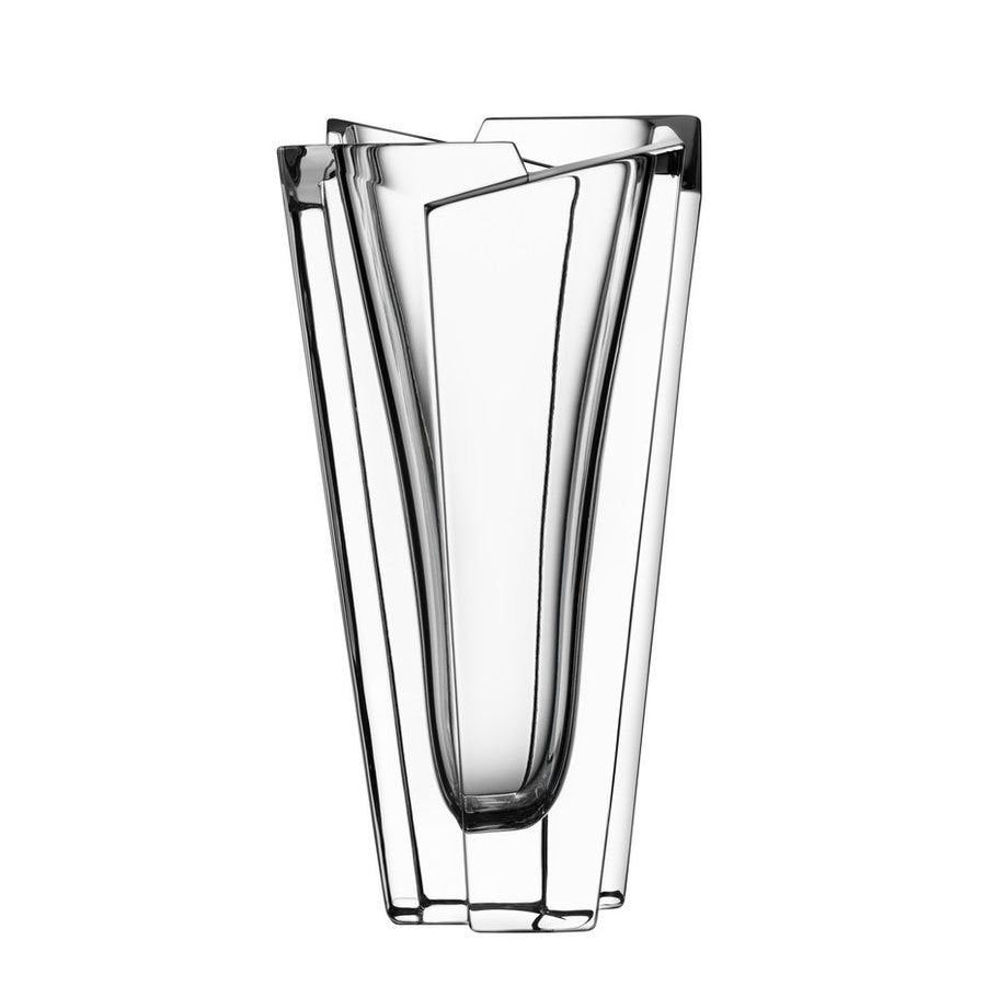 The Orrefors Glacial Vase Small features a stunning angular and modern design crafted from crystal-clear glass.