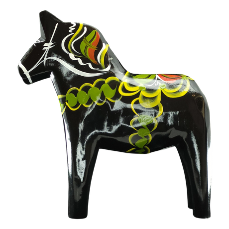 Dala Horse: Black Swedish Dala Horse | Handcrafted by Grannas A. Olsson in Sweden