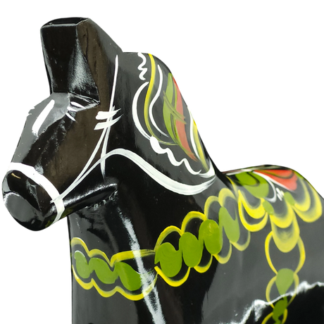 Dala Horse: Black Swedish Dala Horse | Handcrafted by Grannas A. Olsson in Sweden