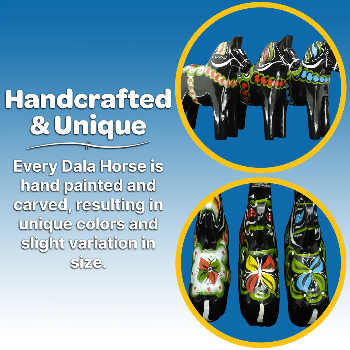 Dala Horse: Black Swedish Dala Horse | Handcrafted by Grannas A. Olsson in Sweden