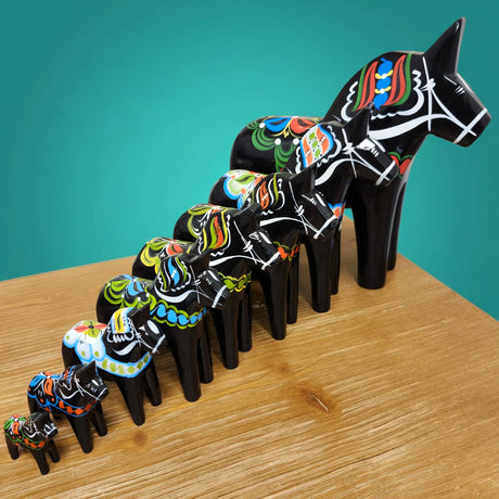 Dala Horse: Black Swedish Dala Horse | Handcrafted by Grannas A. Olsson in Sweden
