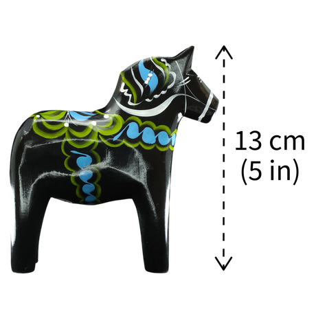 Dala Horse: Black Swedish Dala Horse | Handcrafted by Grannas A. Olsson in Sweden