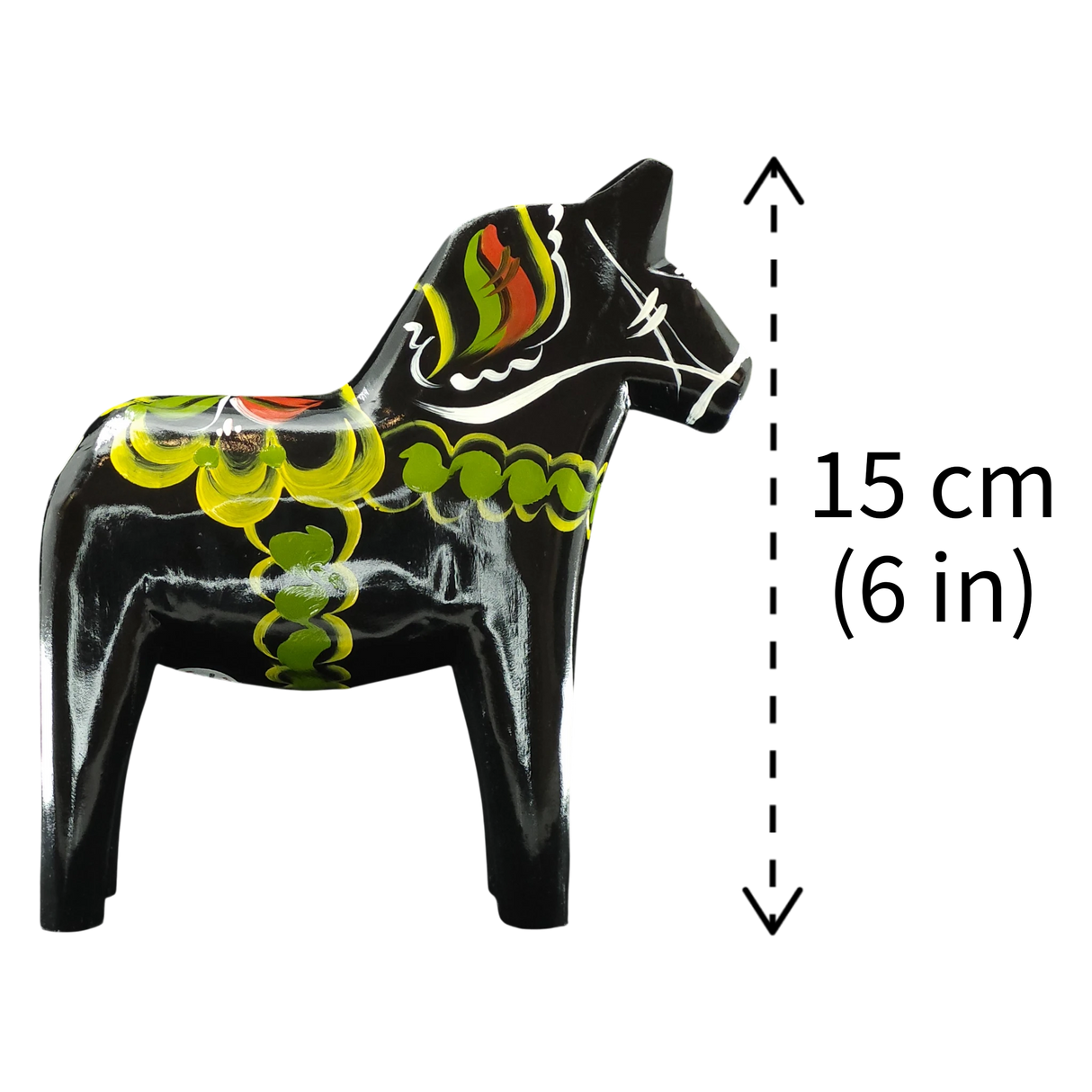 Dala Horse: Black Swedish Dala Horse | Handcrafted by Grannas A. Olsson in Sweden
