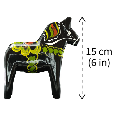 Dala Horse: Black Swedish Dala Horse | Handcrafted by Grannas A. Olsson in Sweden