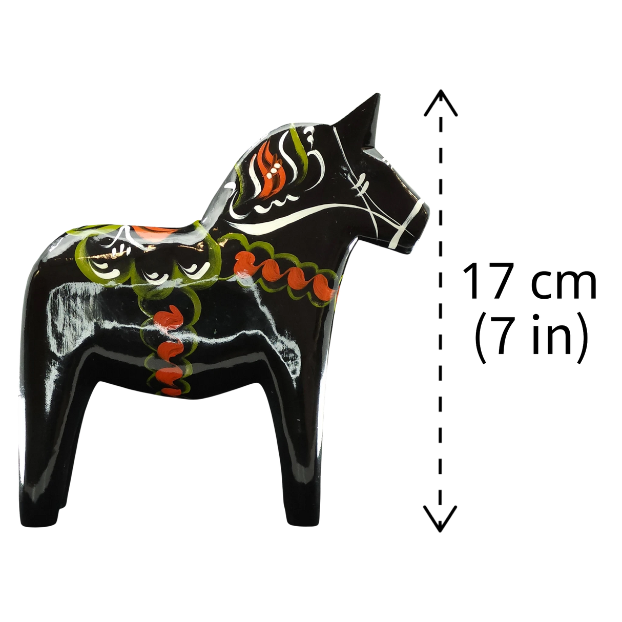 Dala Horse: Black Swedish Dala Horse | Handcrafted by Grannas A. Olsson in Sweden