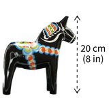 Dala Horse: Black Swedish Dala Horse | Handcrafted by Grannas A. Olsson in Sweden