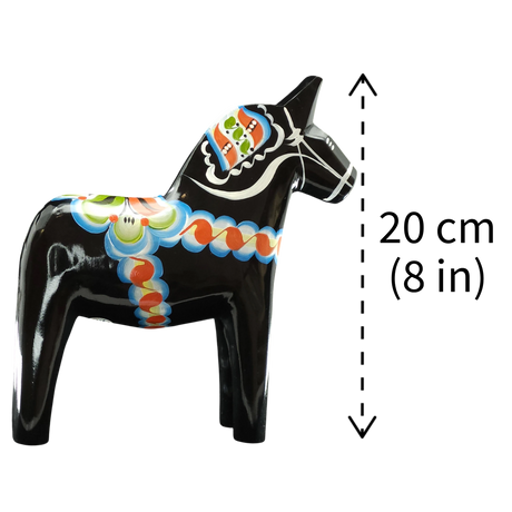 Dala Horse: Black Swedish Dala Horse | Handcrafted by Grannas A. Olsson in Sweden