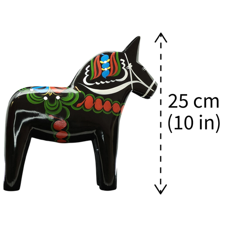 Dala Horse: Black Swedish Dala Horse | Handcrafted by Grannas A. Olsson in Sweden