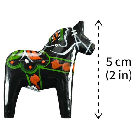 Dala Horse: Black Swedish Dala Horse | Handcrafted by Grannas A. Olsson in Sweden