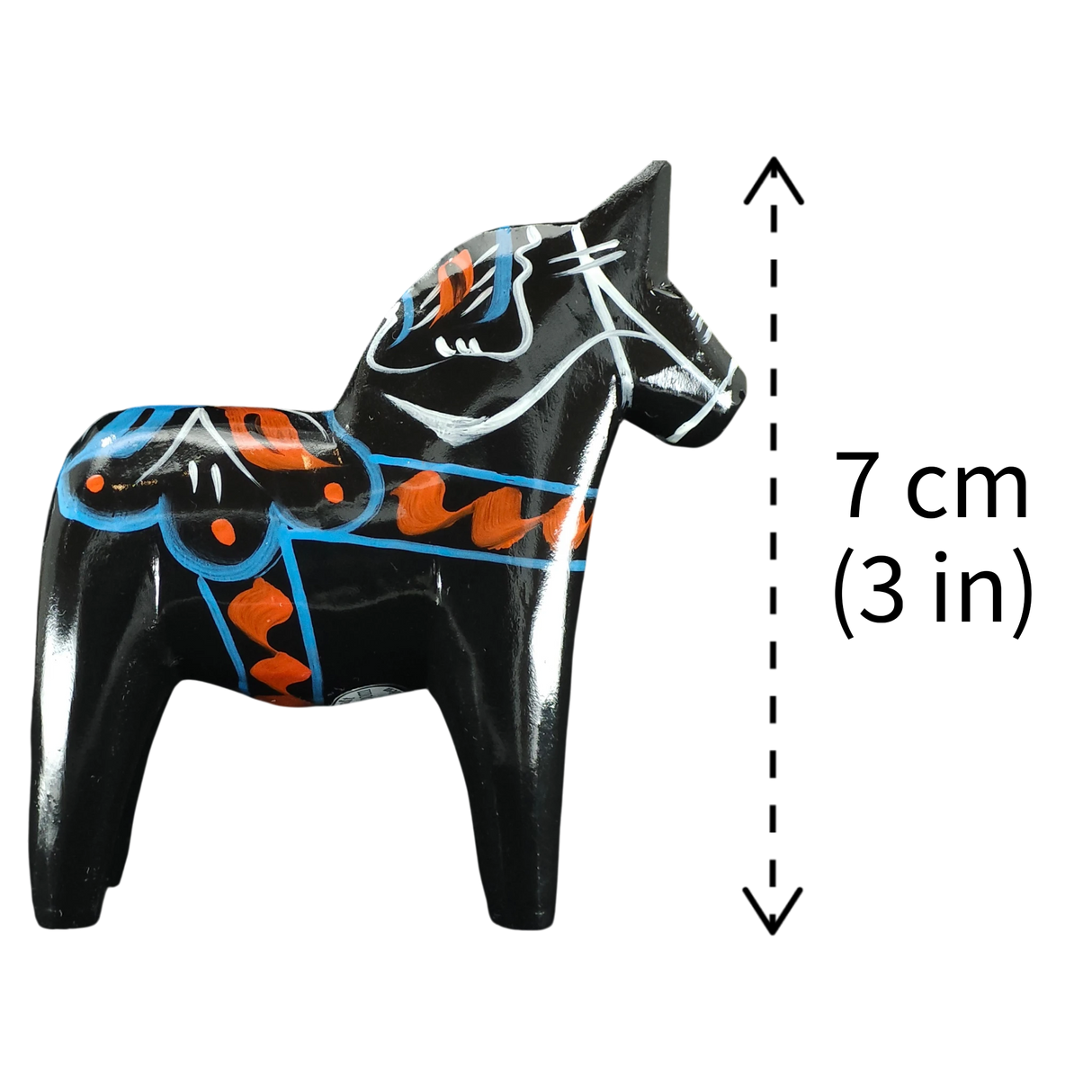 Dala Horse: Black Swedish Dala Horse | Handcrafted by Grannas A. Olsson in Sweden
