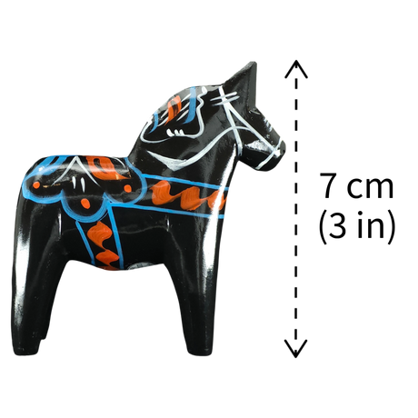 Dala Horse: Black Swedish Dala Horse | Handcrafted by Grannas A. Olsson in Sweden