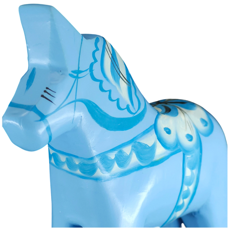 Dala Horse: Baby Blue Swedish Dala Horse | Handcrafted by Grannas A Olsson in Sweden (10 cm / 4 inches)