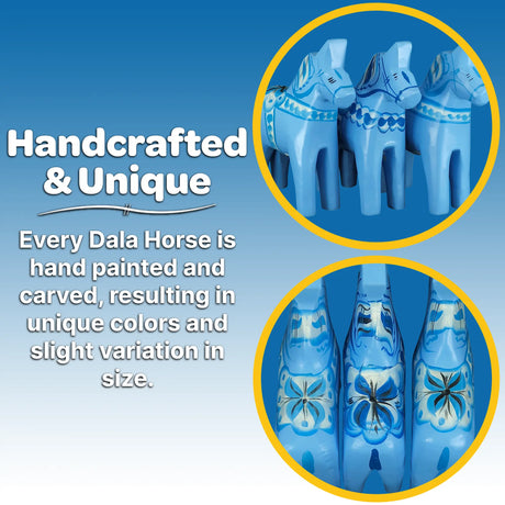 Dala Horse: Baby Blue Swedish Dala Horse | Handcrafted by Grannas A Olsson in Sweden (10 cm / 4 inches)