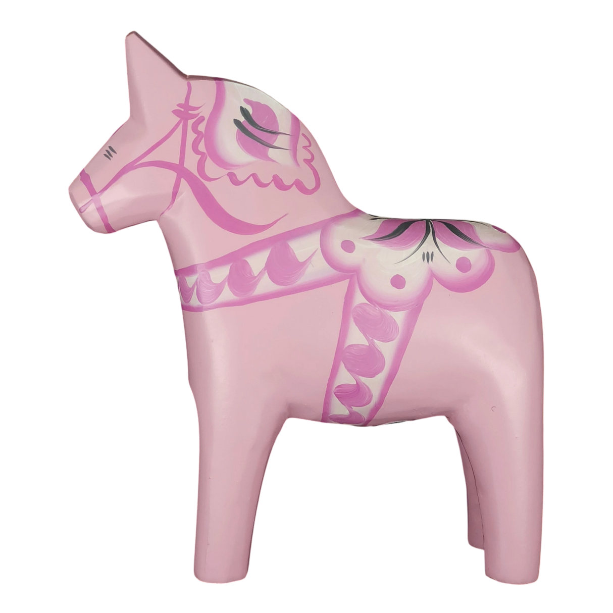 Dala Horse: Baby Pink Swedish Dala Horse | Handcrafted by Grannas A. Olsson in Sweden 10cm - 4"