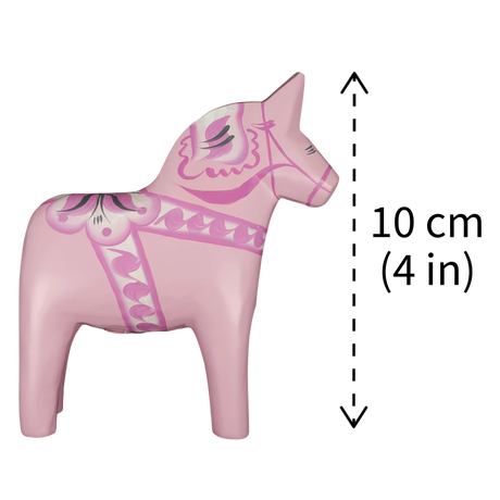 Dala Horse: Baby Pink Swedish Dala Horse | Handcrafted by Grannas A. Olsson in Sweden 10cm - 4"