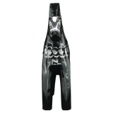 The Grannas Olsson Dala Horse: Black & Silver "Celebrate Series" is a handcrafted 13 cm Swedish folk art figurine, featuring a glossy black finish with silver circular designs, shown front-facing against a plain white background.