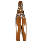 The Grannas Olsson Brown Swedish Dala Horse "Gingerbread" is a handcrafted 13 cm ceramic figurine with white Scandinavian patterns and a glossy finish, inspired by heritage design and viewed from behind.