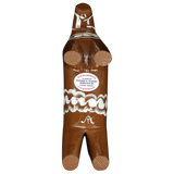 A brown, handcrafted Swedish Dala Horse "Gingerbread" (13 cm) by Grannas Olsson features stylized white details and is inspired by traditional woodcarving. Made in Sweden.