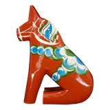 Dala Horse: Sitting Red Swedish Dala Horse | Handcrafted by Grannas A Olsson in Sweden