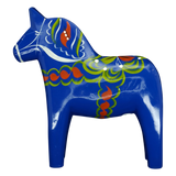 Dala Horse: Blue Swedish Dala Horse | Handcrafted by Grannas A. Olsson in Sweden