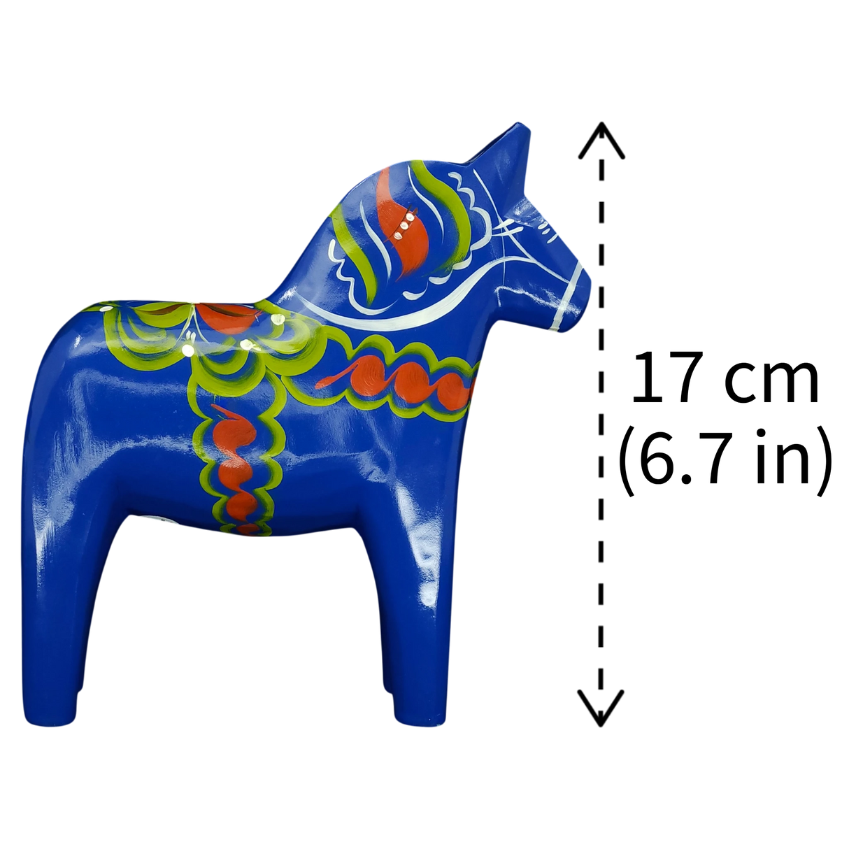 Dala Horse: Blue Swedish Dala Horse | Handcrafted by Grannas A. Olsson in Sweden