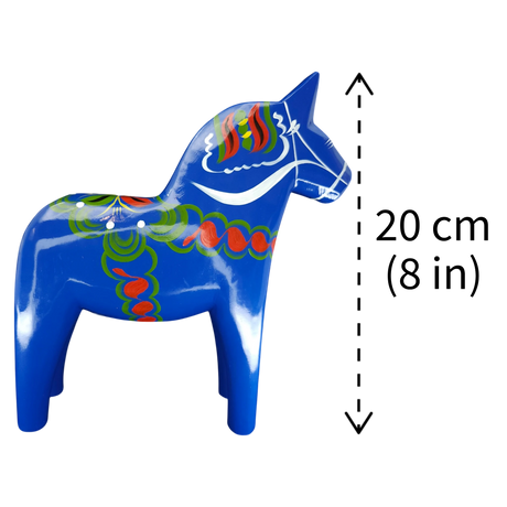 Dala Horse: Blue Swedish Dala Horse | Handcrafted by Grannas A. Olsson in Sweden