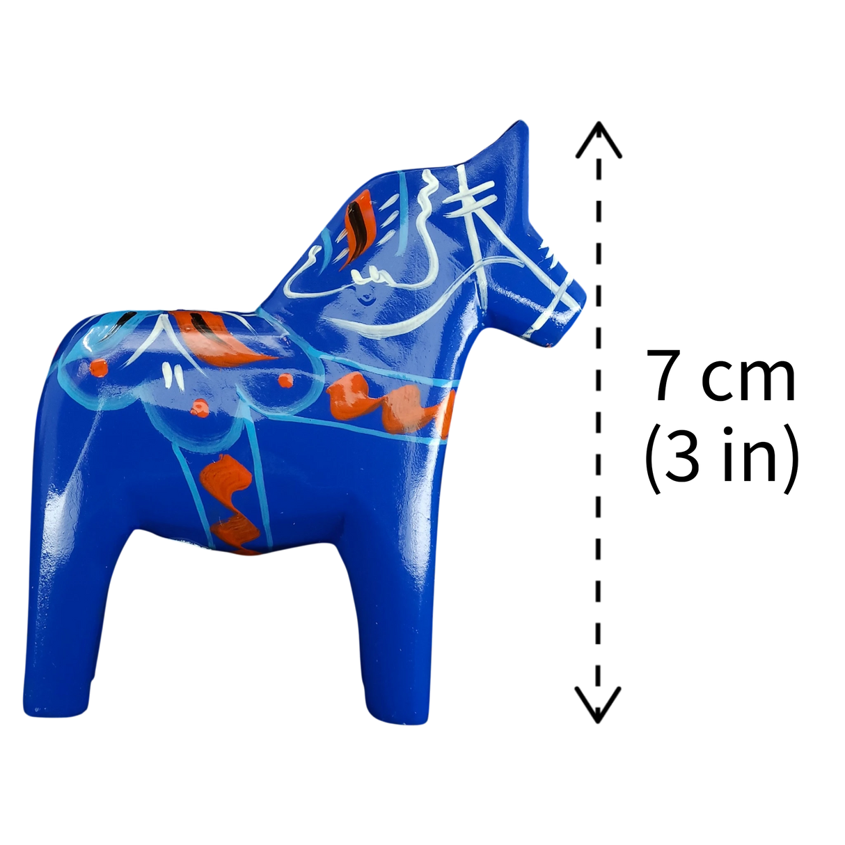 Dala Horse: Blue Swedish Dala Horse | Handcrafted by Grannas A. Olsson in Sweden