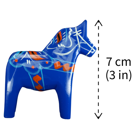 Dala Horse: Blue Swedish Dala Horse | Handcrafted by Grannas A. Olsson in Sweden