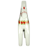 Dala Horse: White Swedish Dala Horse with Multi-Color Kurbits | Handcrafted by Grannas A. Olsson in Sweden