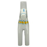 Dala Horse: White Swedish Dala Horse with Blue and Yellow "Swedish Flag Colors | Grannas A. Olsson Made in Sweden