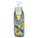 Dala Horse: White Swedish Dala Horse with Blue and Yellow "Swedish Flag Colors | Grannas A. Olsson Made in Sweden