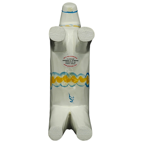 Dala Horse: White Swedish Dala Horse with Blue and Yellow "Swedish Flag Colors | Grannas A. Olsson Made in Sweden