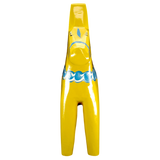 Dala Horse:  Yellow Swedish Dala Horse with Blue and White Kurbits "Swedish Flag Colors" | Grannas A. Olsson | Handcrafted in Sweden