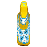 Dala Horse:  Yellow Swedish Dala Horse with Blue and White Kurbits "Swedish Flag Colors" | Grannas A. Olsson | Handcrafted in Sweden