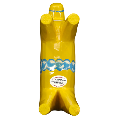 Dala Horse: Grannas A. Olsson Yellow & Blue Swedish Flag Dala Horse | Handcrafted in Nusnäs Sweden
