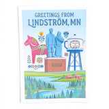 Greeting Card: Greetings from Lindström, MN Blank Greeting Card