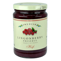 Food: Hafi Wild Swedish Lingonberry Preserves | Authentic Specialty Jam (14.1 oz Jar)