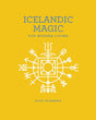 Icelandic Magic by Boff Konkerz is a yellow book featuring a white magical symbol with runic and alchemical details, providing insights into magic spells for modern living.