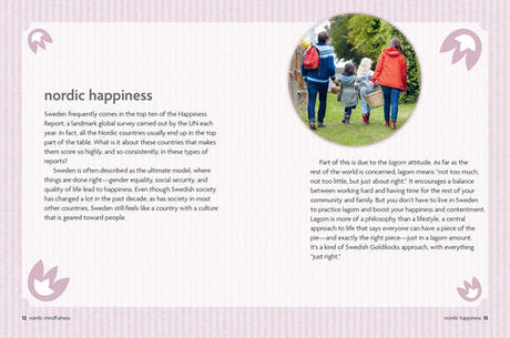 A family of four strolls outdoors, holding hands and carrying bags, embodying togetherness—an image inspired by “Nordic Wisdom Simplify Your Life & Cultivate Well-Being” by Elisabeth Carlsson.