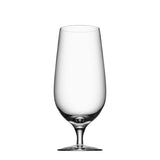 The Orrefors Beer Lager 20oz tulip-shaped glass, designed by Erika Lagerbielke, is shown empty with a tall bowl, displayed on a white background. Available as a 4-pack.