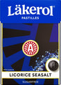 Savor the unique taste of Liquorice Seasalt Läkerol Pastilles (2.64oz), presented in an elegant blue and black package. This sugar-free treat features the iconic branded emblem, adding a touch of sophistication.