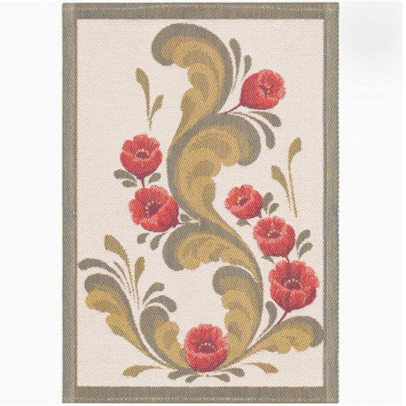 Tea Towel: "Karin" Swedish Flowers 100% Organic Cotton Kitchen Tea Towel
