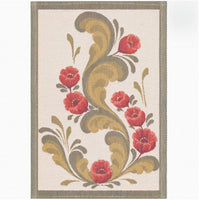 Tea Towel: "Karin" Swedish Flowers 100% Organic Cotton Kitchen Tea Towel
