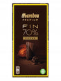A 100g Marabou Premium FIN 70% KAKAO Swedish Dark Chocolate bar in dark brown packaging, highlighting a rich piece of chocolate—an elegant treat with 70% cocoa content.