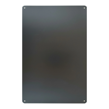 Rectangular Nordic metal sign with rounded corners and four mounting holes, displayed on a white background.