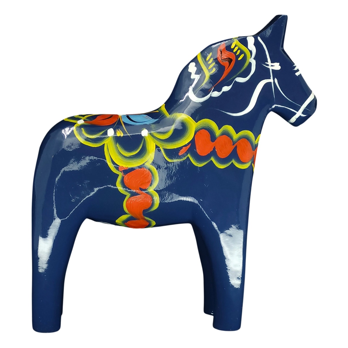 Dala Horse: Blue Swedish Dala Horse Dark Blue | Handcrafted by Nils Olsson in Sweden
