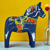 Dala Horse: Blue Swedish Dala Horse Dark Blue | Handcrafted by Nils Olsson in Sweden