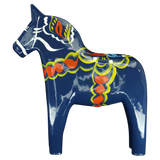 Dala Horse: Blue Swedish Dala Horse Dark Blue | Handcrafted by Nils Olsson in Sweden