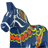 Dala Horse: Blue Swedish Dala Horse Dark Blue | Handcrafted by Nils Olsson in Sweden